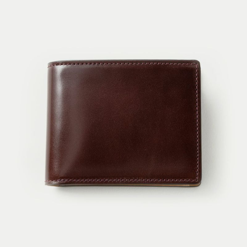 コードバン 二つ折り財布 - Burgundy -