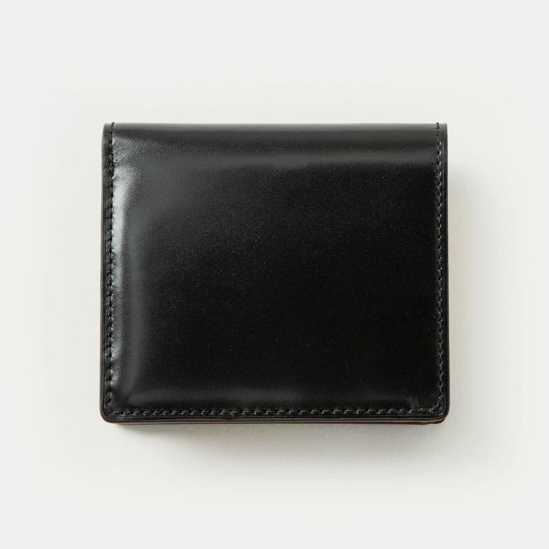コードバン コンパクト二つ折り財布 - Black -