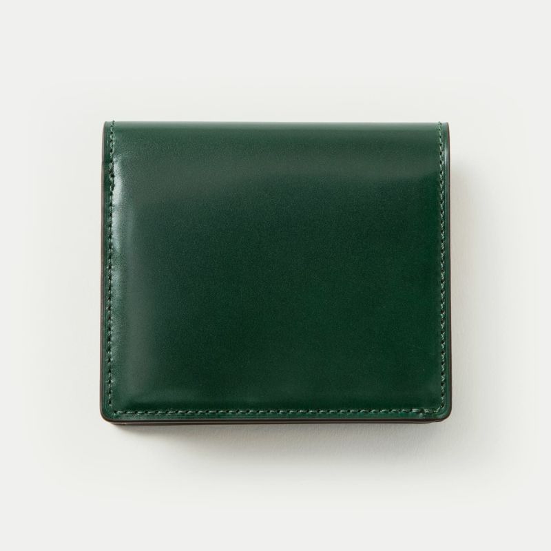 コードバン コンパクト二つ折り財布 - British Green -
