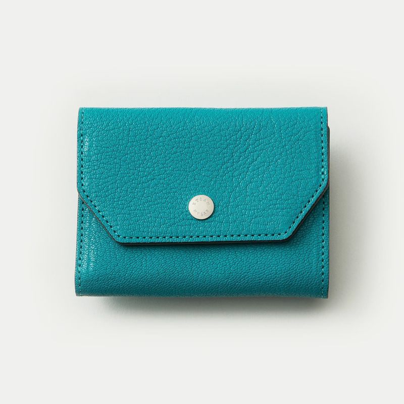 ゴート（バイカラー） 三つ折り財布 - Turquoise Blue -