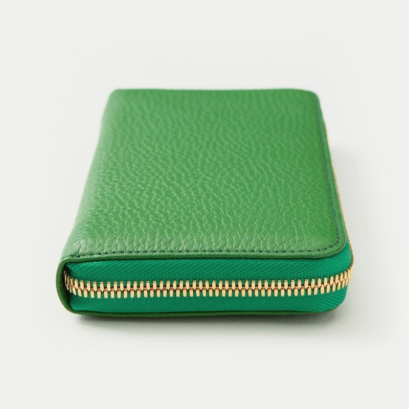 シュリンク ラウンドジップ長財布 - Green - | ETiAM