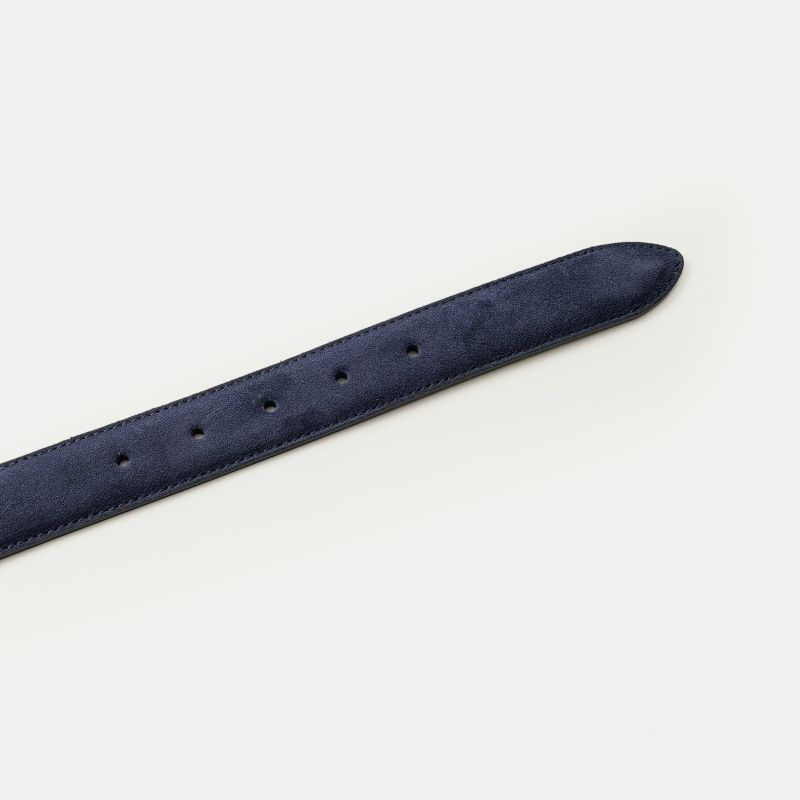 スエード ベルト - Silver / Navy - | ETiAM