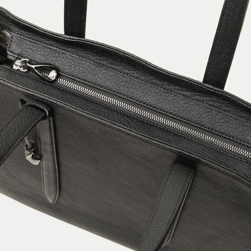 ゴート ファスナートートバッグ（L）《Flexi》 - Black - | ETiAM