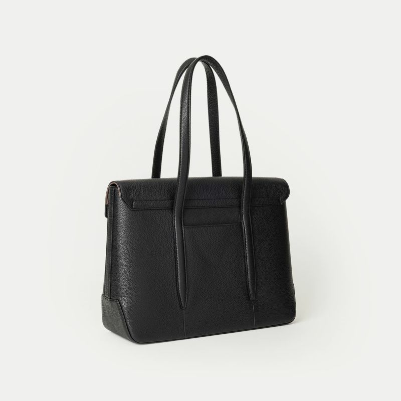 シュリンク フラップトートバッグ《Allure》 - Black - | ETiAM