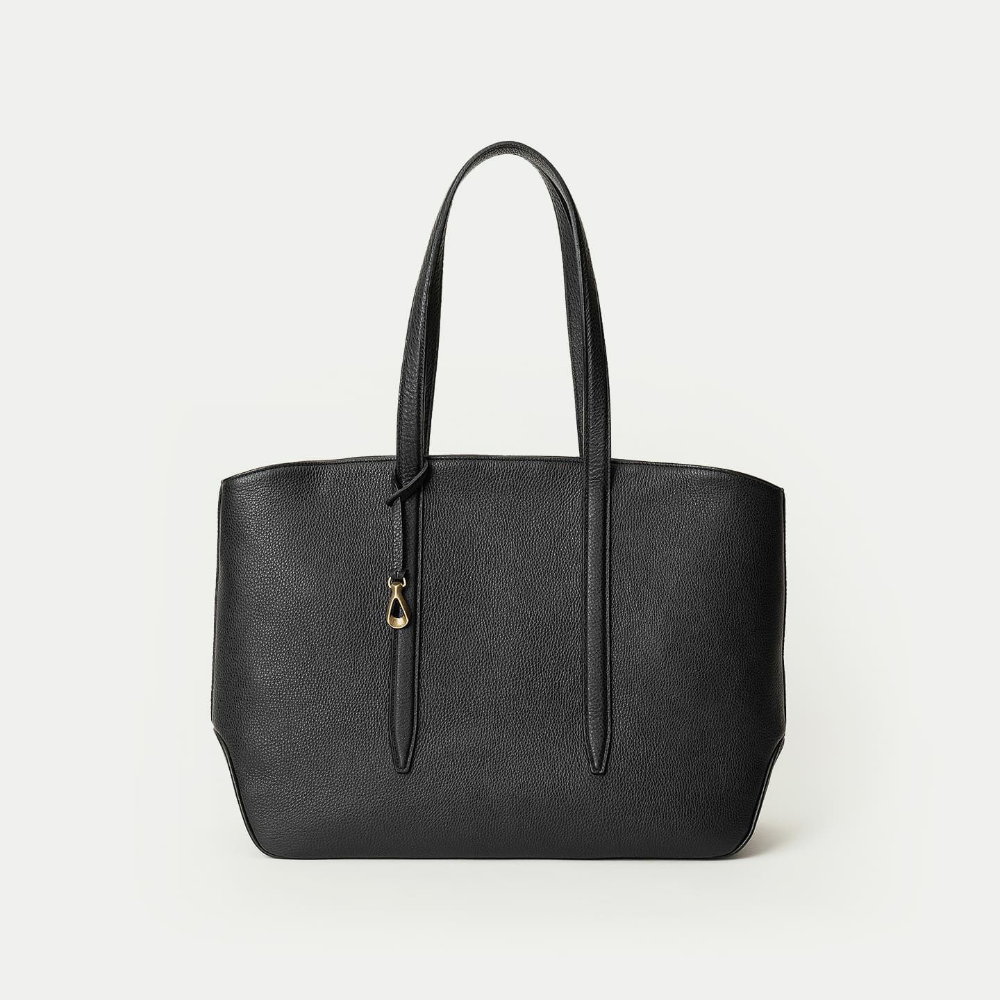 シュリンク ファスナートートバッグ（L）《Flexi》 - Black -