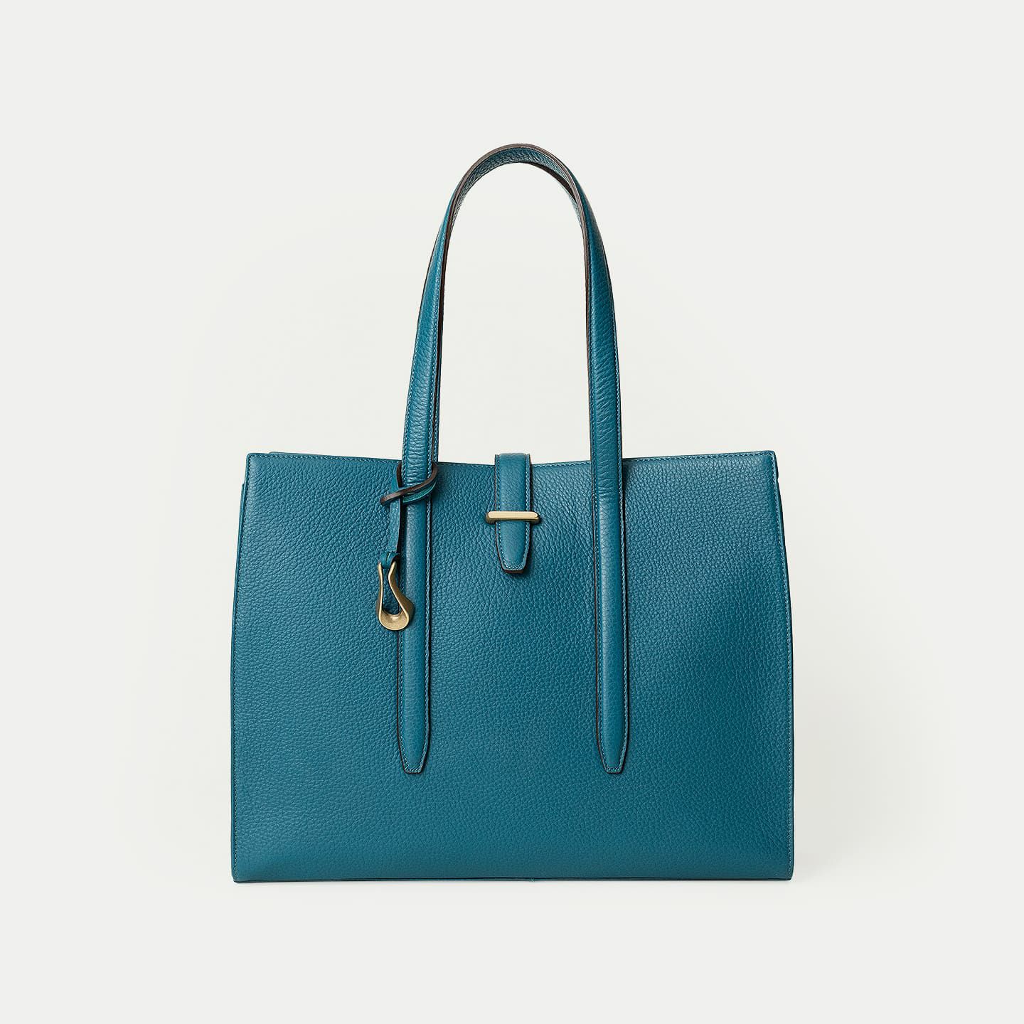 シュリンク スクエアトートバッグ《Brick》 - Turquoise Blue - | ETiAM 