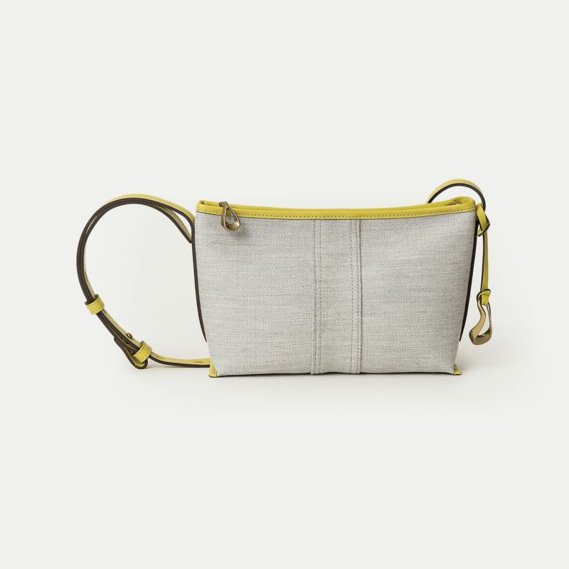 エラスティック（綿） ショルダーバッグ《Agile》 - Light Gray × Yellow -