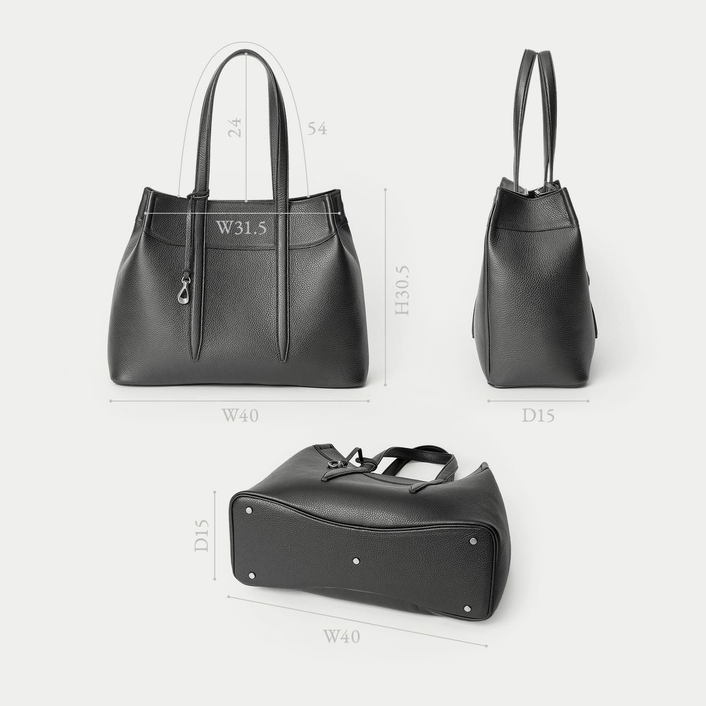 シュリンク トートバッグ《Raise》 - Black