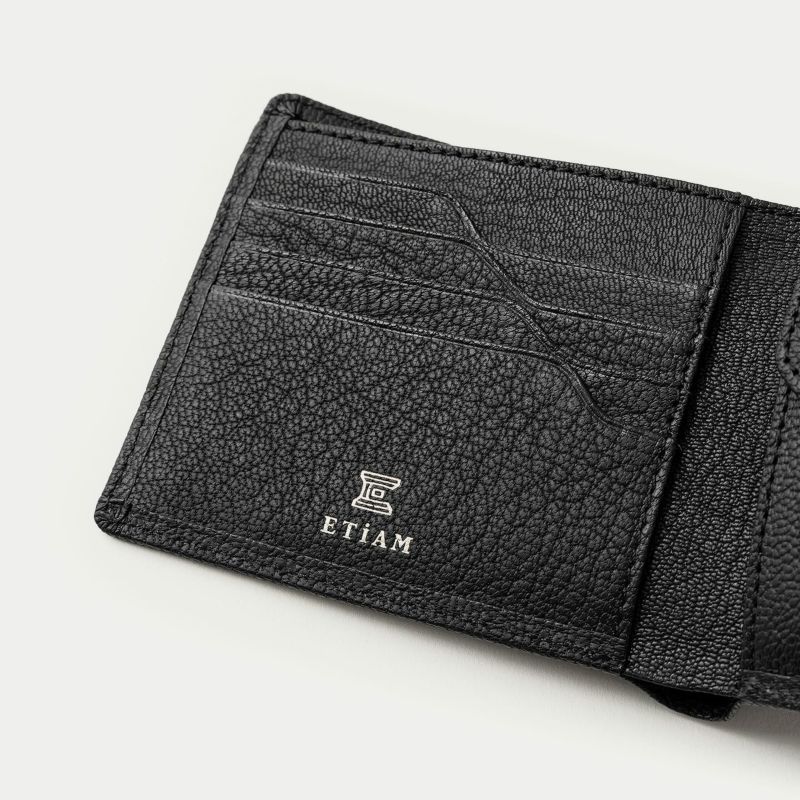 ゴート 二つ折り財布 - Black - | ETiAM