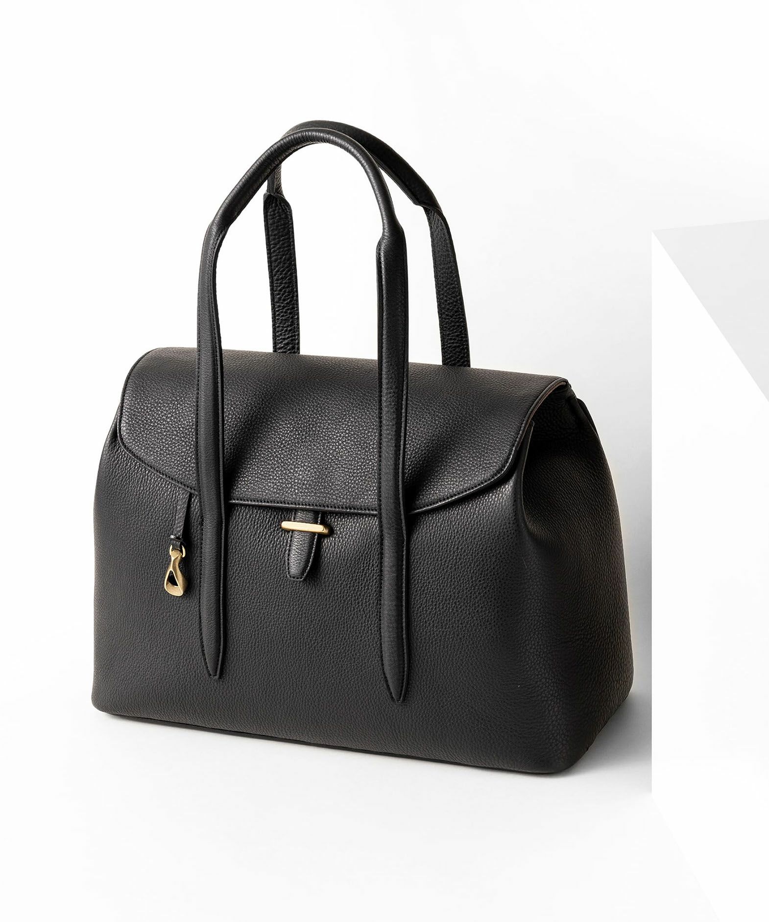 シュリンク フラップトートバッグ(S)《Embrace》 - Black -