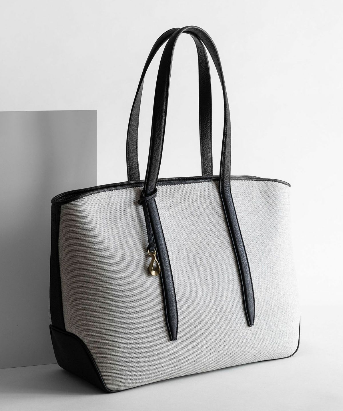 キャンバス ファスナートートバッグ（L）《Flexi》 - Black × Black -