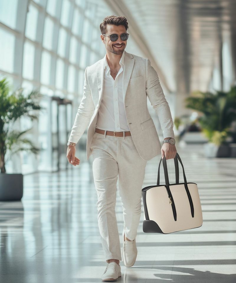 キャンバス ファスナートートバッグ（L）《Flexi》 - British Green -