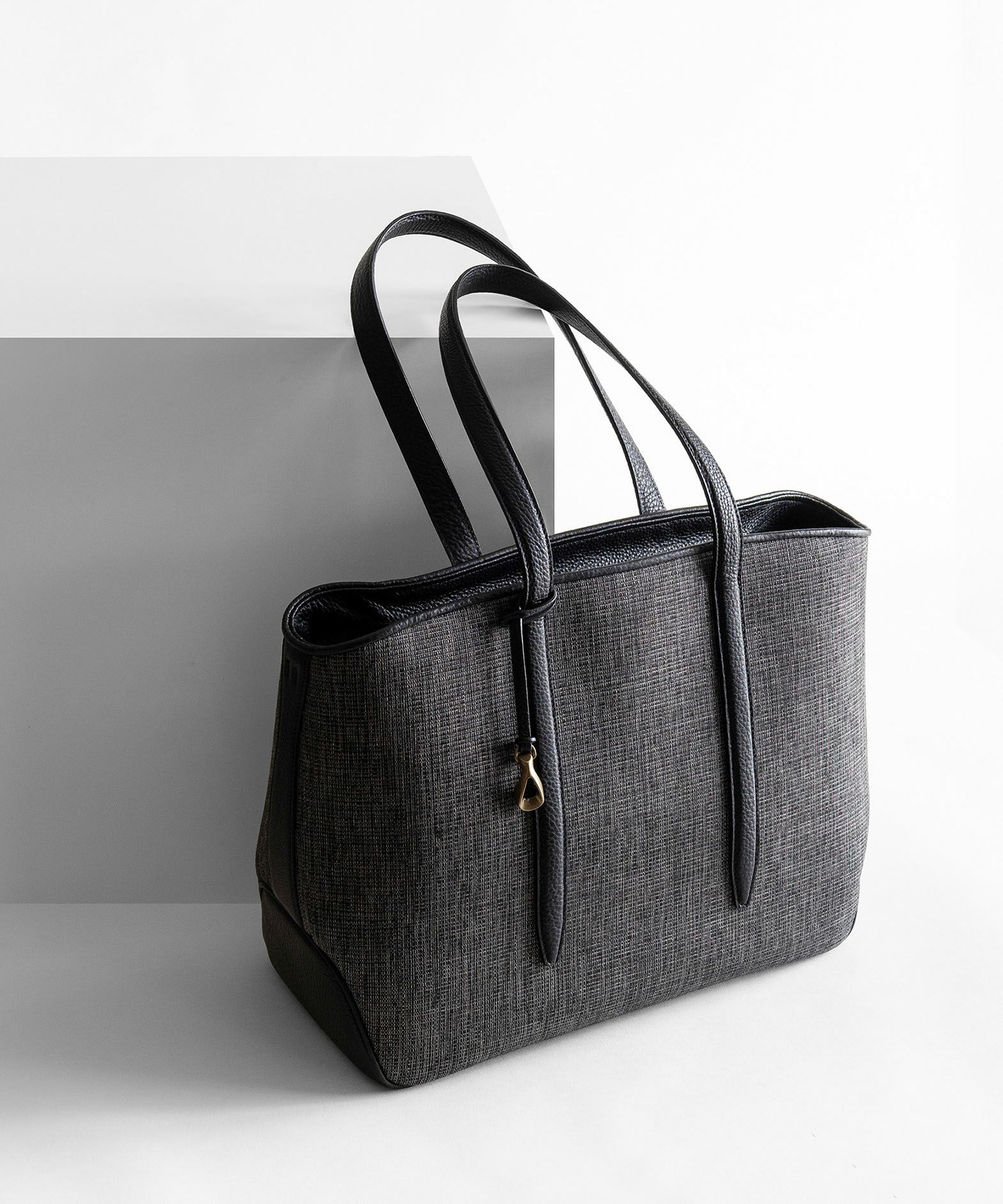 インテリアファブリック ファスナートートバッグ（L）《Flexi》 - Black -