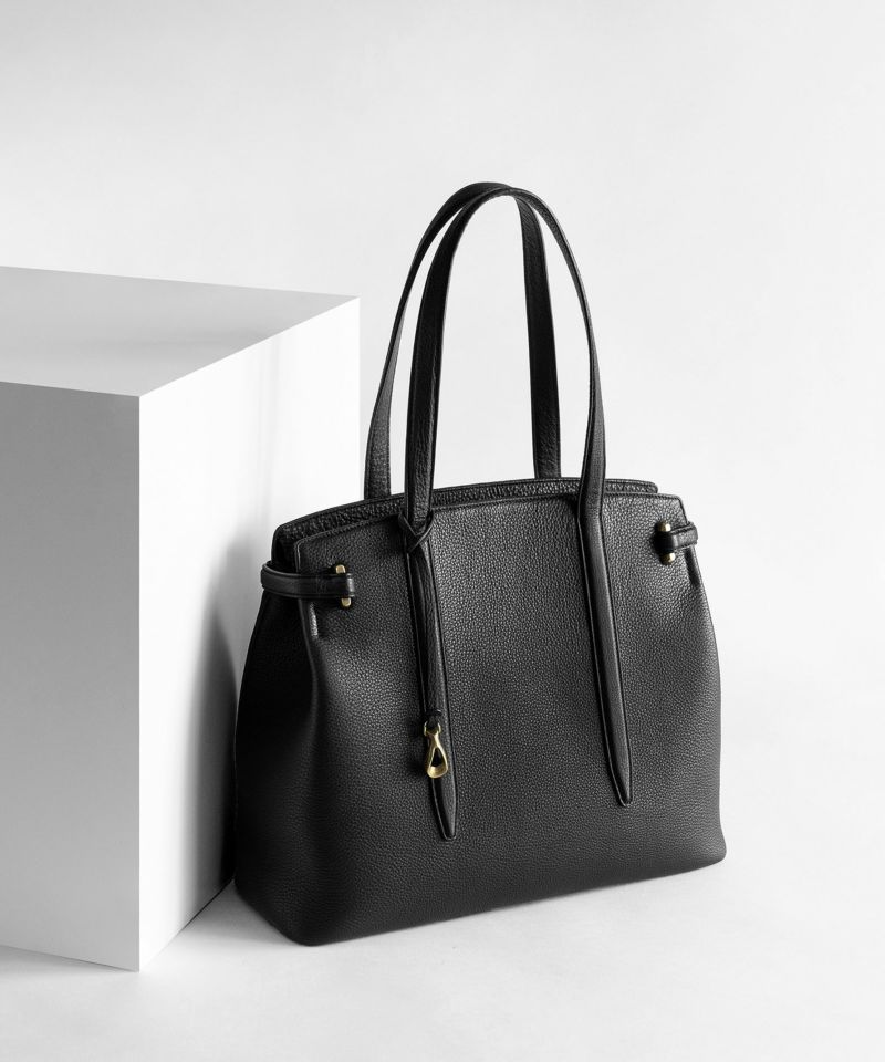 シュリンク サイドベルトトート 《Afford》 - Black - | ETiAM