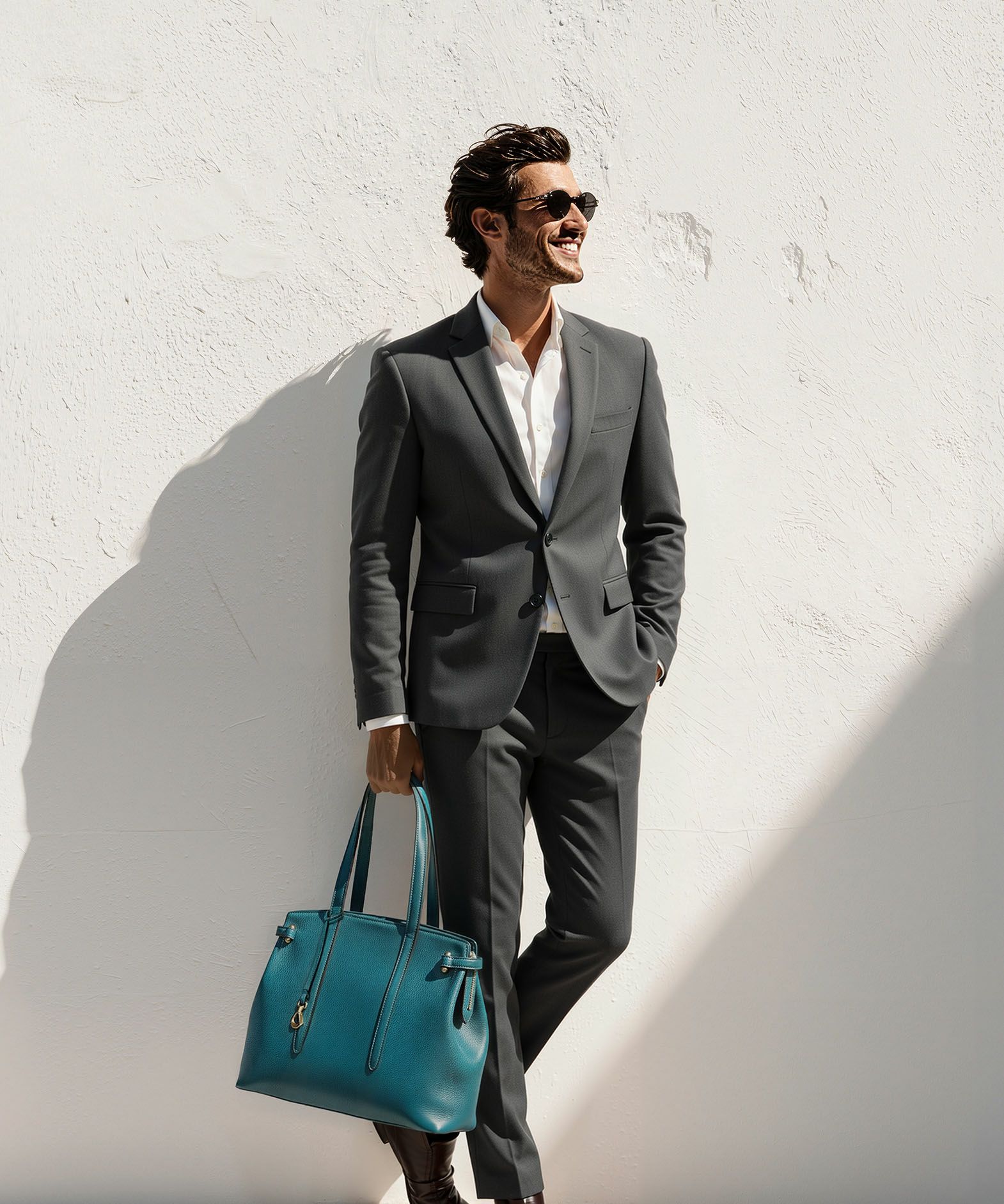 シュリンク サイドベルトトート 《Afford》 - Turquoise Blue - | ETiAM