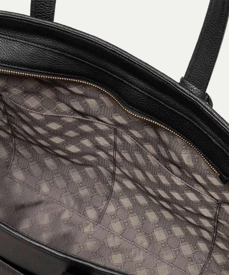 キャンバス ファスナートートバッグ（L）《Flexi》 - Deep Black - | ETiAM