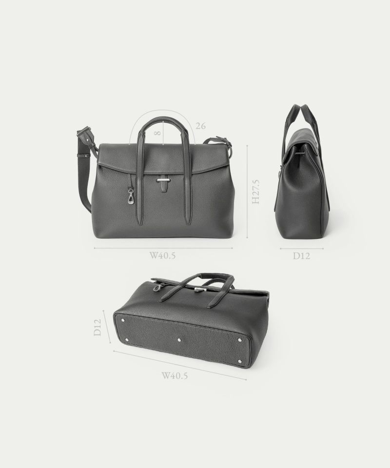 シュリンク フラップブリーフケース《Bliss》 - Black - | ETiAM