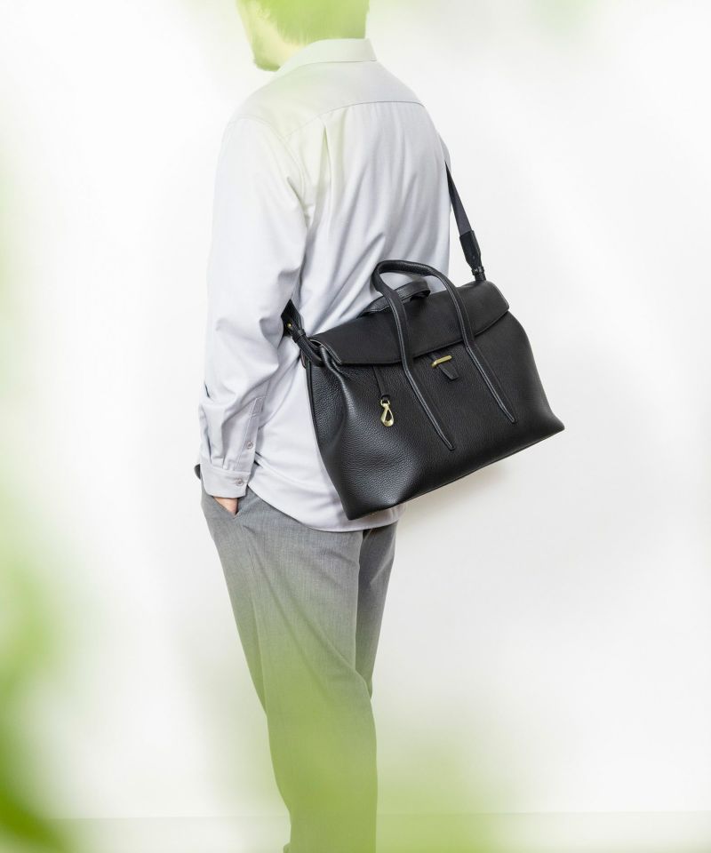 シュリンク フラップブリーフケース《Bliss》 - Black - | ETiAM