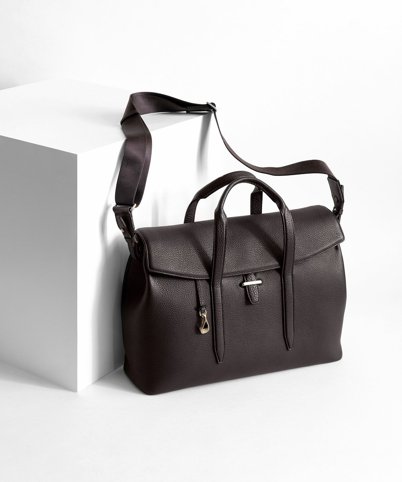 シュリンク フラップブリーフケース《Bliss》 - Umber Brown -