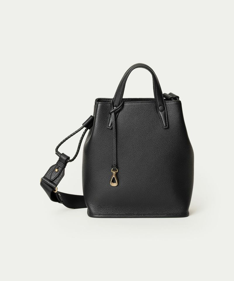 シュリンク ドローストリングショルダーバッグS 《Inflect》 - Black -