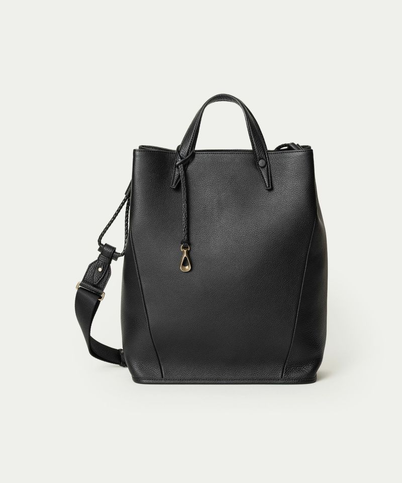 シュリンク ドローストリングショルダーバッグL 《Inflect》 - Black -