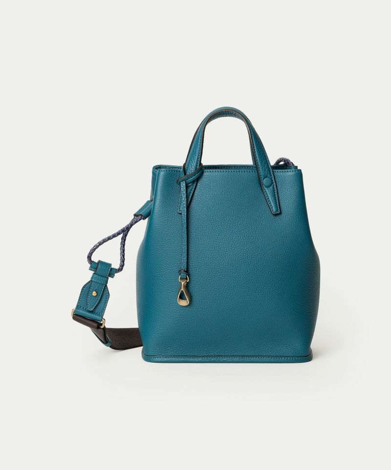シュリンク ドローストリングショルダーバッグS 《Inflect》 - Turquoise Blue -