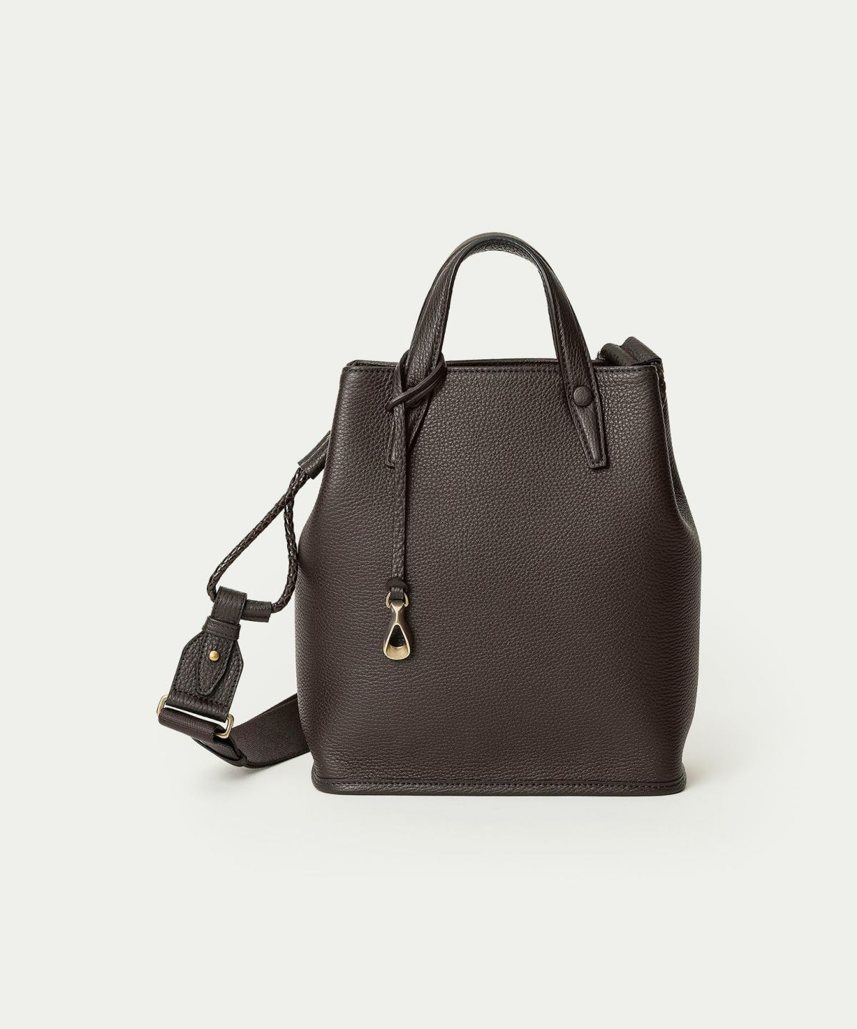 シュリンク ドローストリングショルダーバッグS 《Inflect》 - Umber Brown -