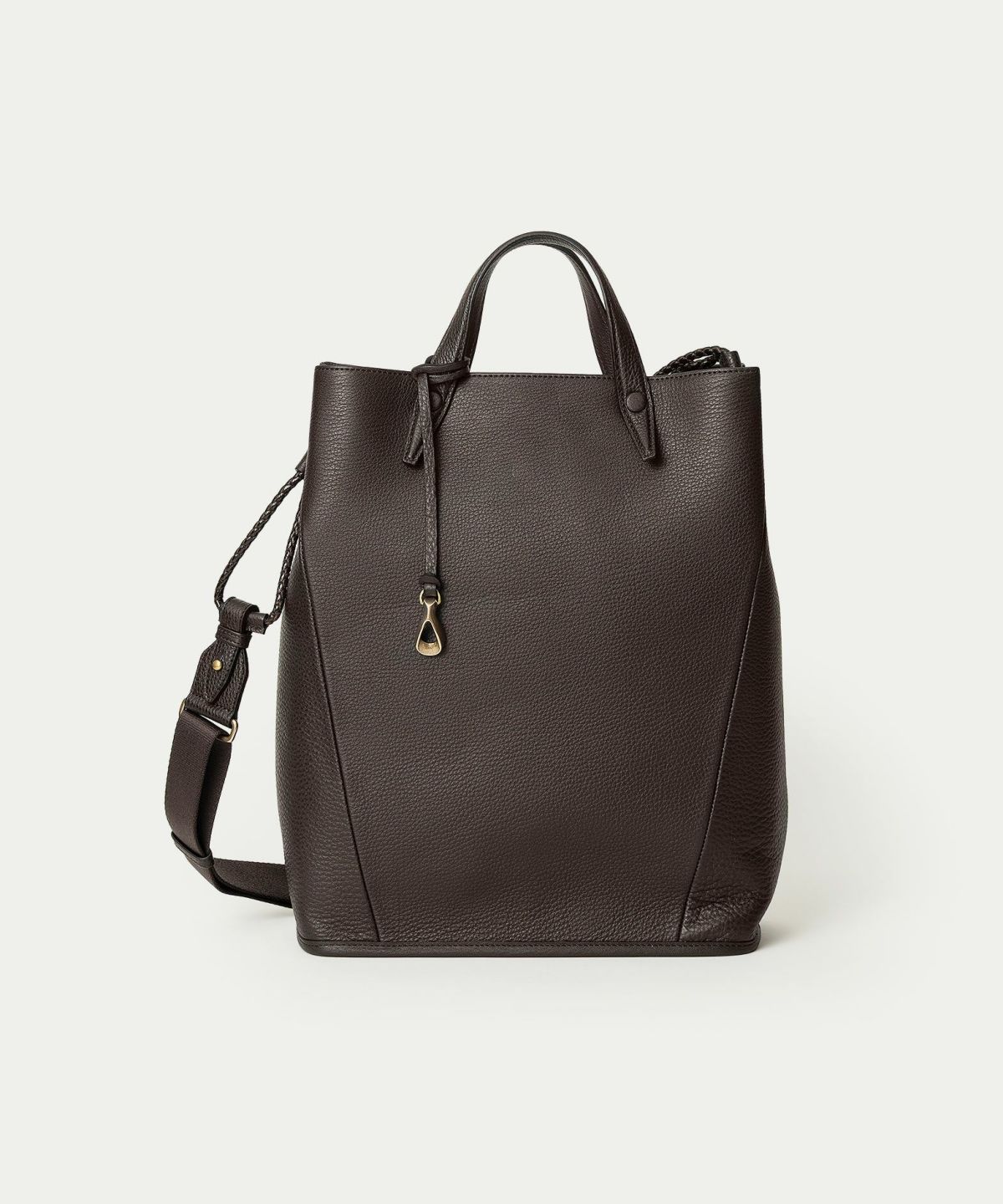 シュリンク ドローストリングショルダーバッグL 《Inflect》 - Umber Brown -