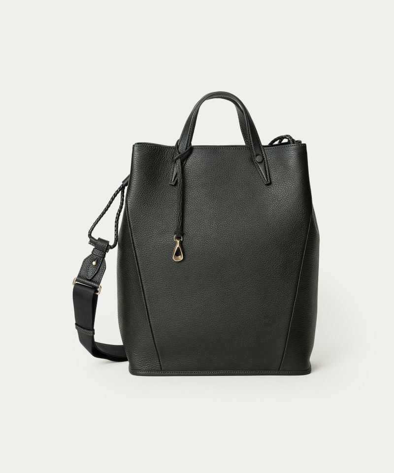 シュリンク ドローストリングショルダーバッグL 《Inflect》 - British Green -