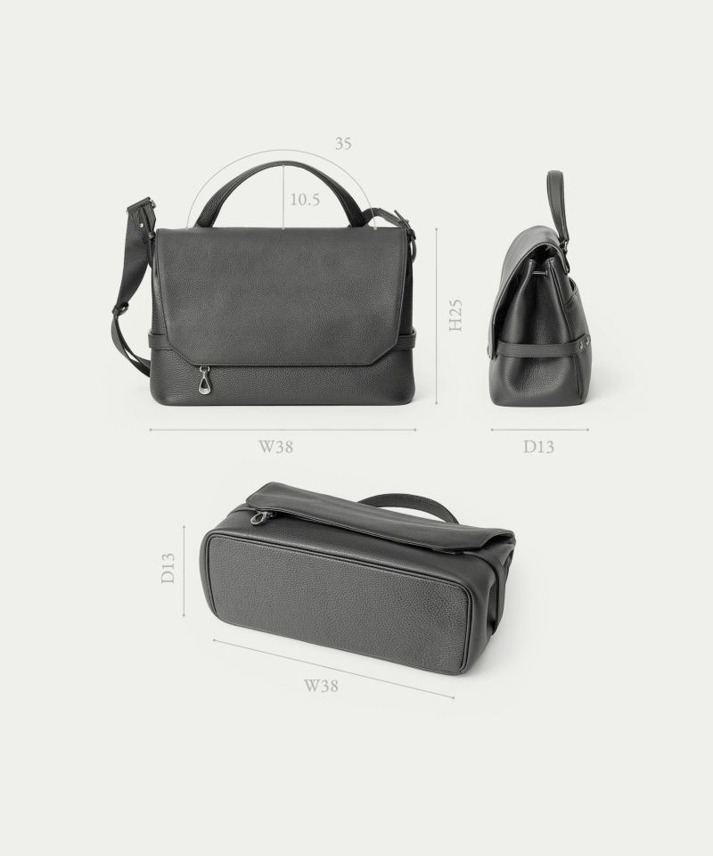 シュリンク フラップショルダーバッグ《Forward》 - Umber Brown