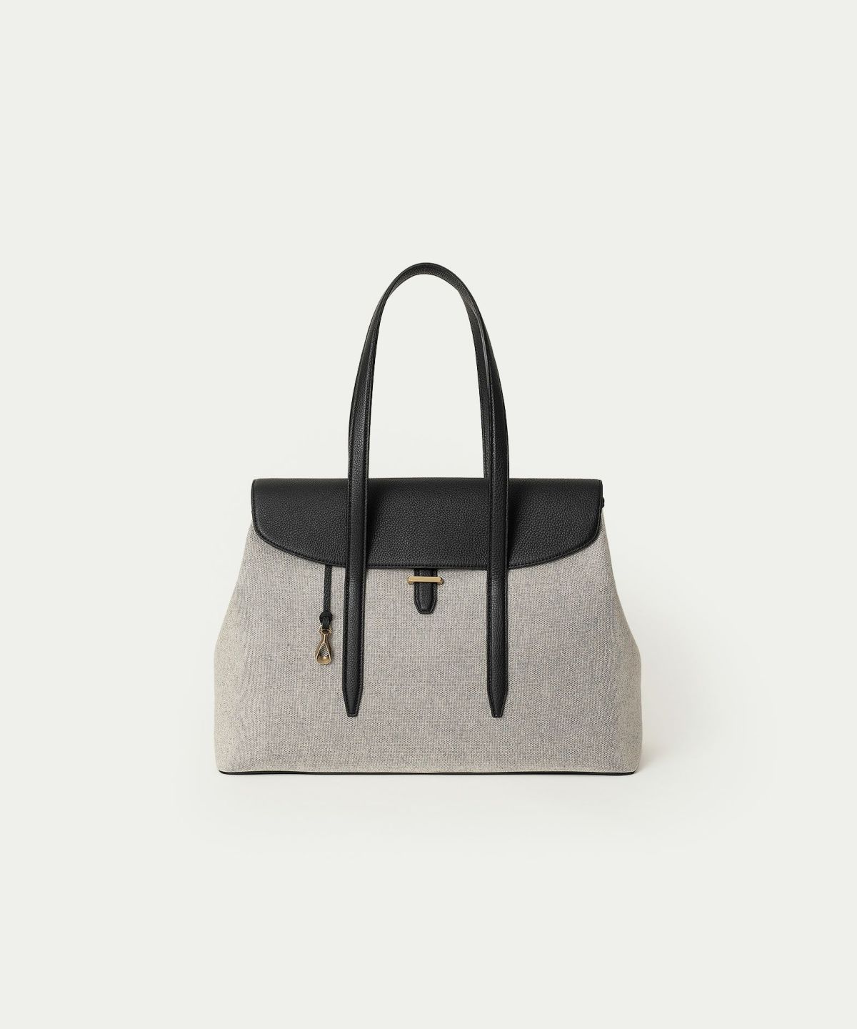 キャンバス フラップトートバッグ(L) Ver.2 《Embrace》 - Black × Black -